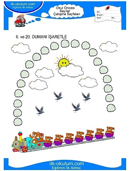 Çocuklar İçin Sayılar Çalışma Sayfaları 